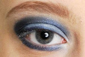 03 Lidfalte schattieren 300x200 Blaues Smokey Eyes Augen Make up schminken