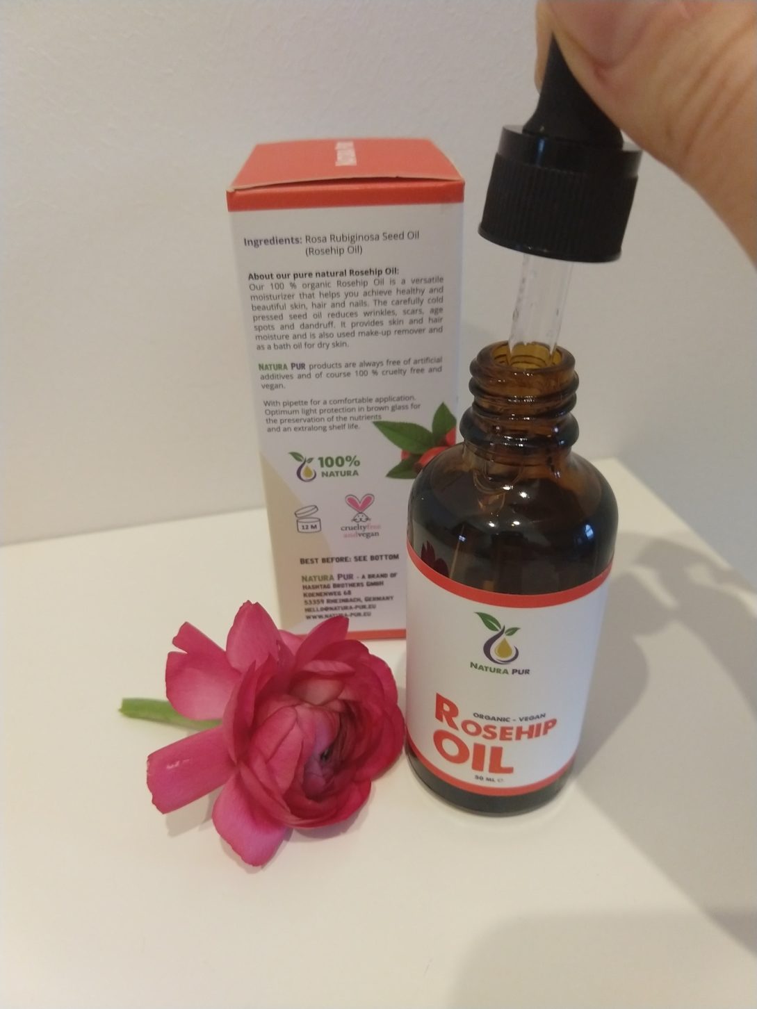 Goya Botanicals Hagebuttenöl 50 Ml – Kaltgepresst, 100% Rein – Feuchtigkeits-Booster Für Gesicht & Körper