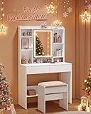 VASAGLE Schminktisch mit LED-Beleuchtung